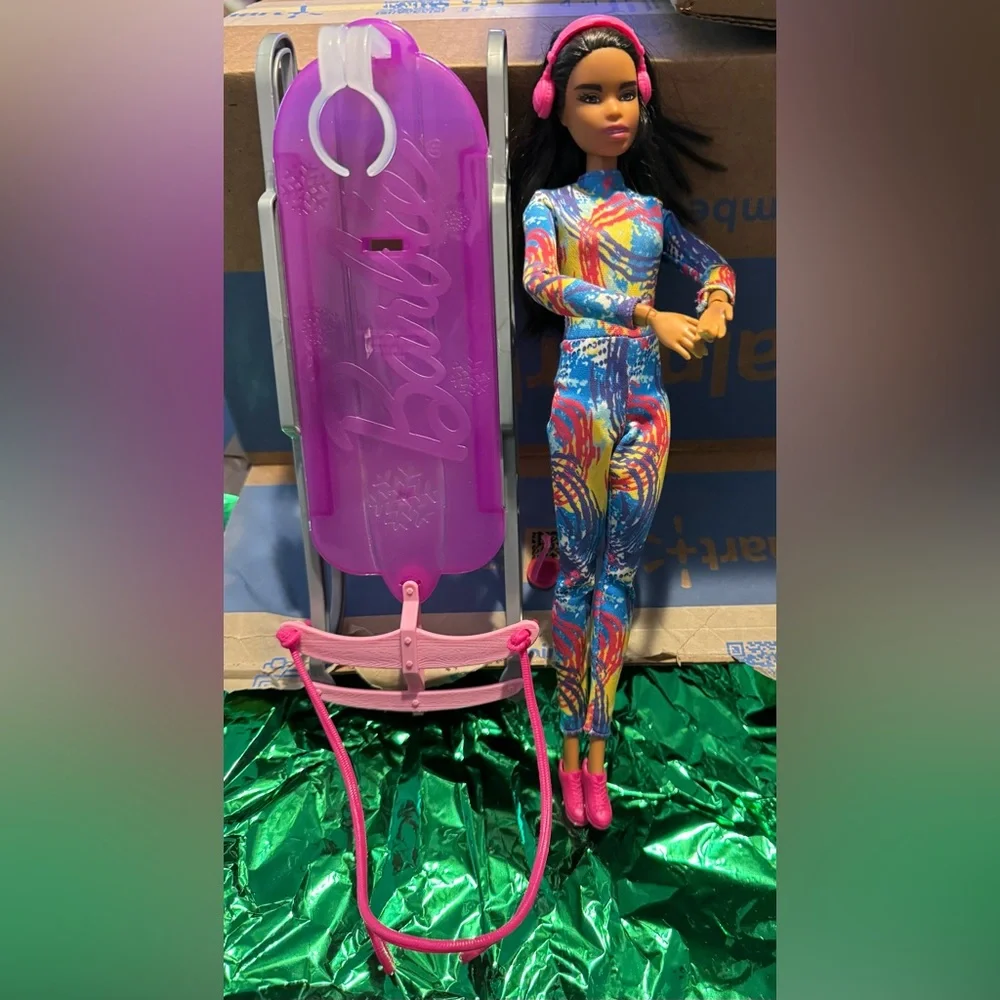 Barbie winter sports doll & sled